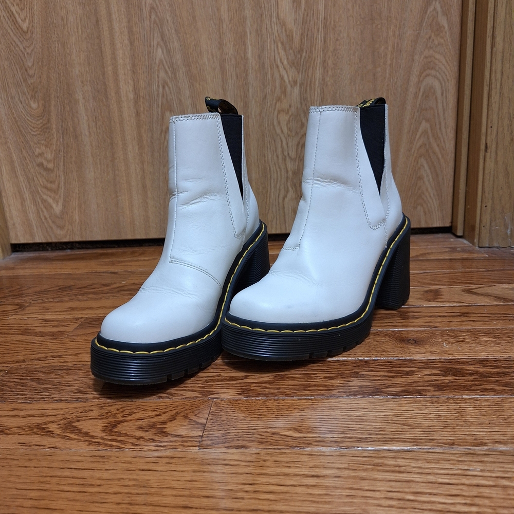 White Leather Ankle Boots